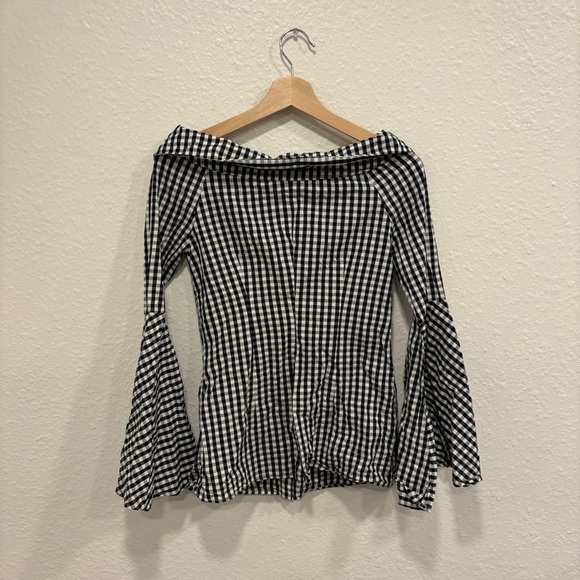 Do+Be gingham off the shoulder top - Picture 4 of 4